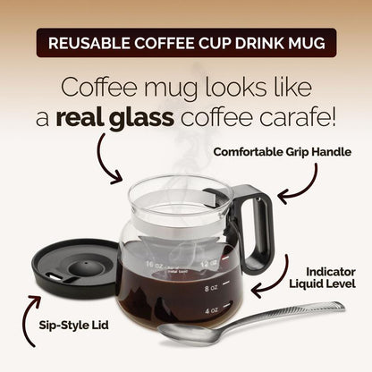 Coffee Mug Style Coffee Cup | Clear Glass Coffee Mug